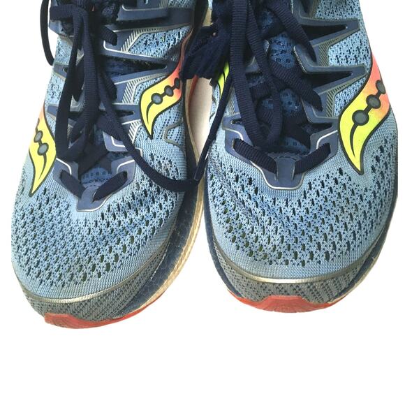 Saucony Triumph ISO 5 Running Shoes Blue Multi Women's 9.5 Sneakers Training - Picture 2 of 11